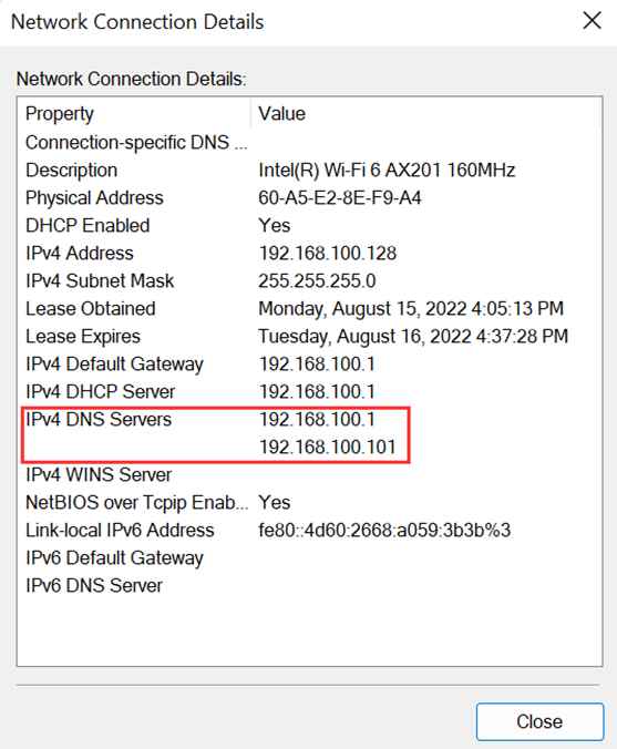 Địa chỉ IP Máy chủ DNS: 8.8.8.8